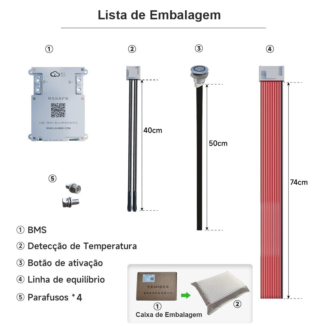 【Do Brasil】Smart BMS JK-B1A8S20P 4S~8S 12V 24V Kingbo Power Battery With 2A Active Balabce on Sale