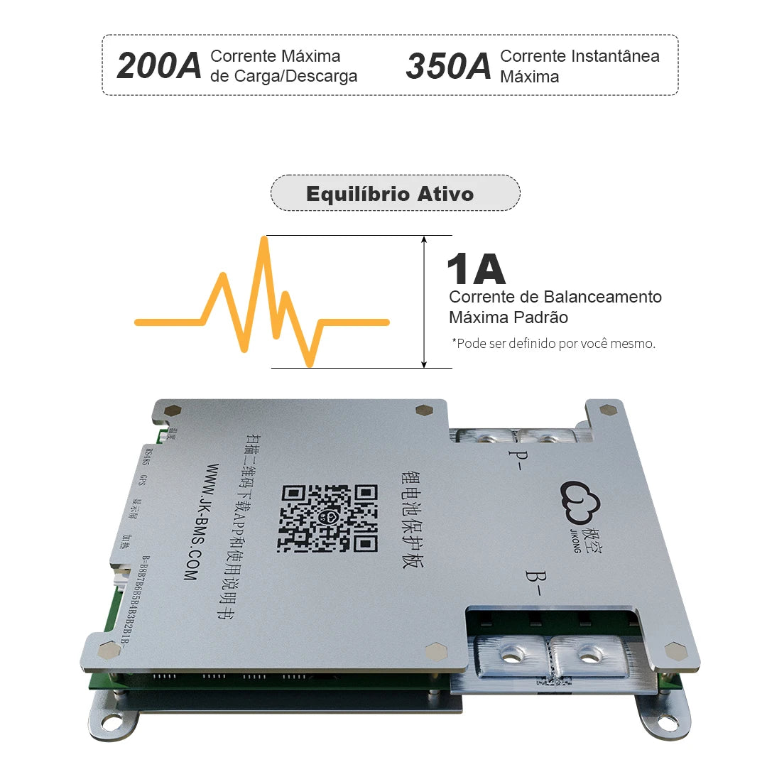 【Do Brasil】Smart BMS JK-B1A8S20P 4S~8S 12V 24V Kingbo Power Battery With 2A Active Balabce on Sale