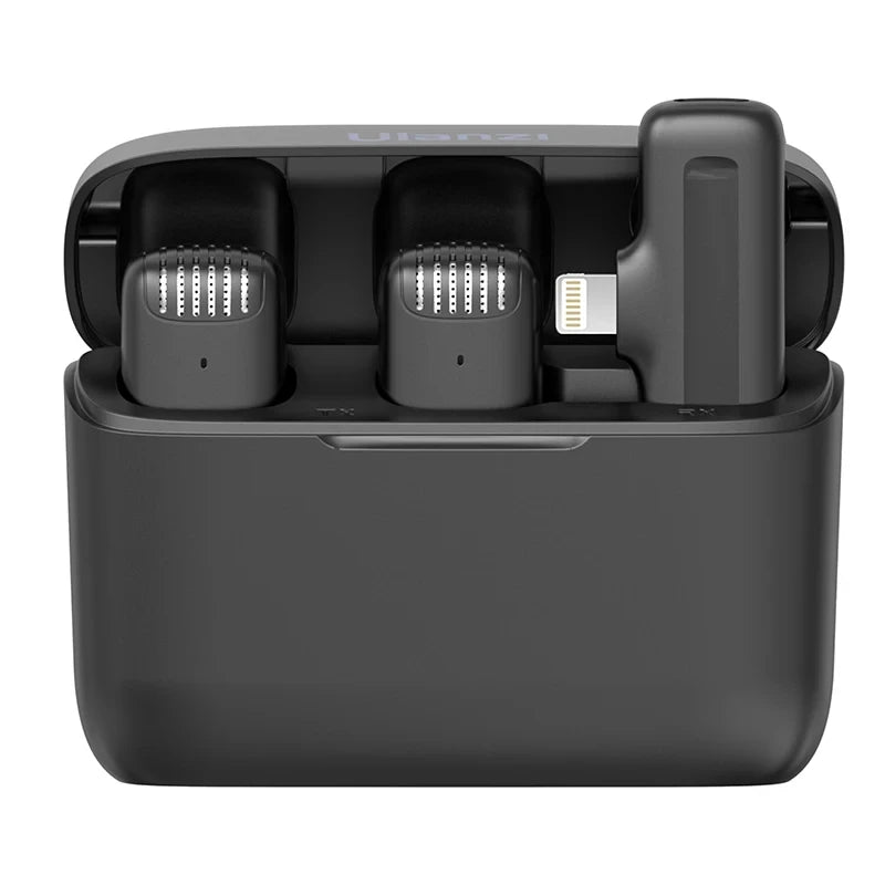 Microfone de Lapela Sem Fio Ulanzi J12 – Conjunto de Microfones de Lapela para Gravação de Vídeos Curtos iPhone Android Live Broadcast