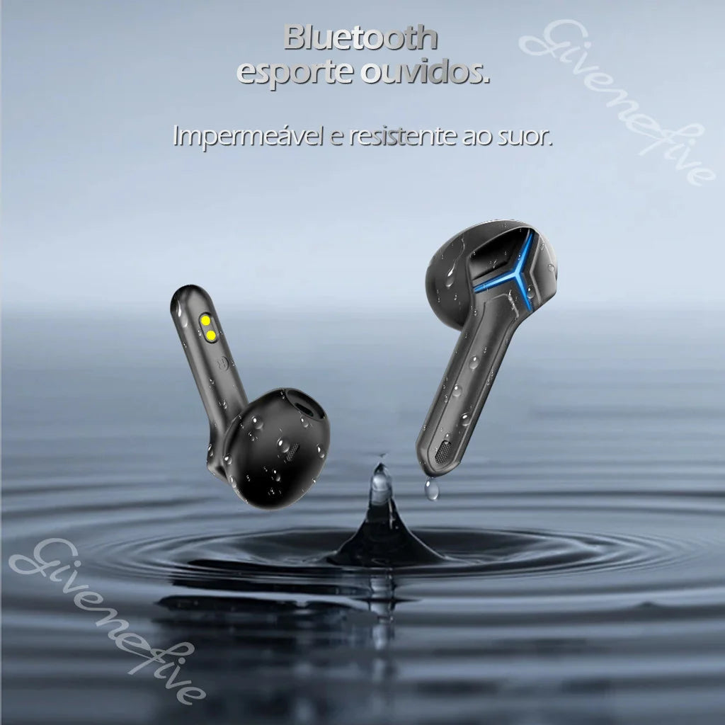 Fone Bluetooth 5.1 Fone De Ouvido Sem Fio Hi Fi À Prova D' Água, Esporte Earbud com Microfone para Telefone