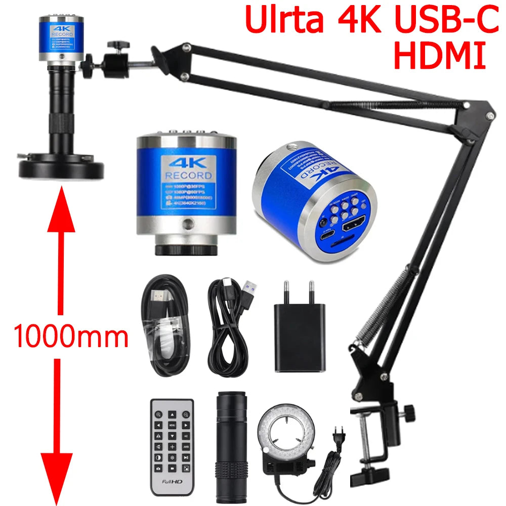 1080P 4K FULL HD Industrial Microscope C-Mount Digital Camera Via Type-C Measurement For PCB Soldering Phone Repair, Do Brasil