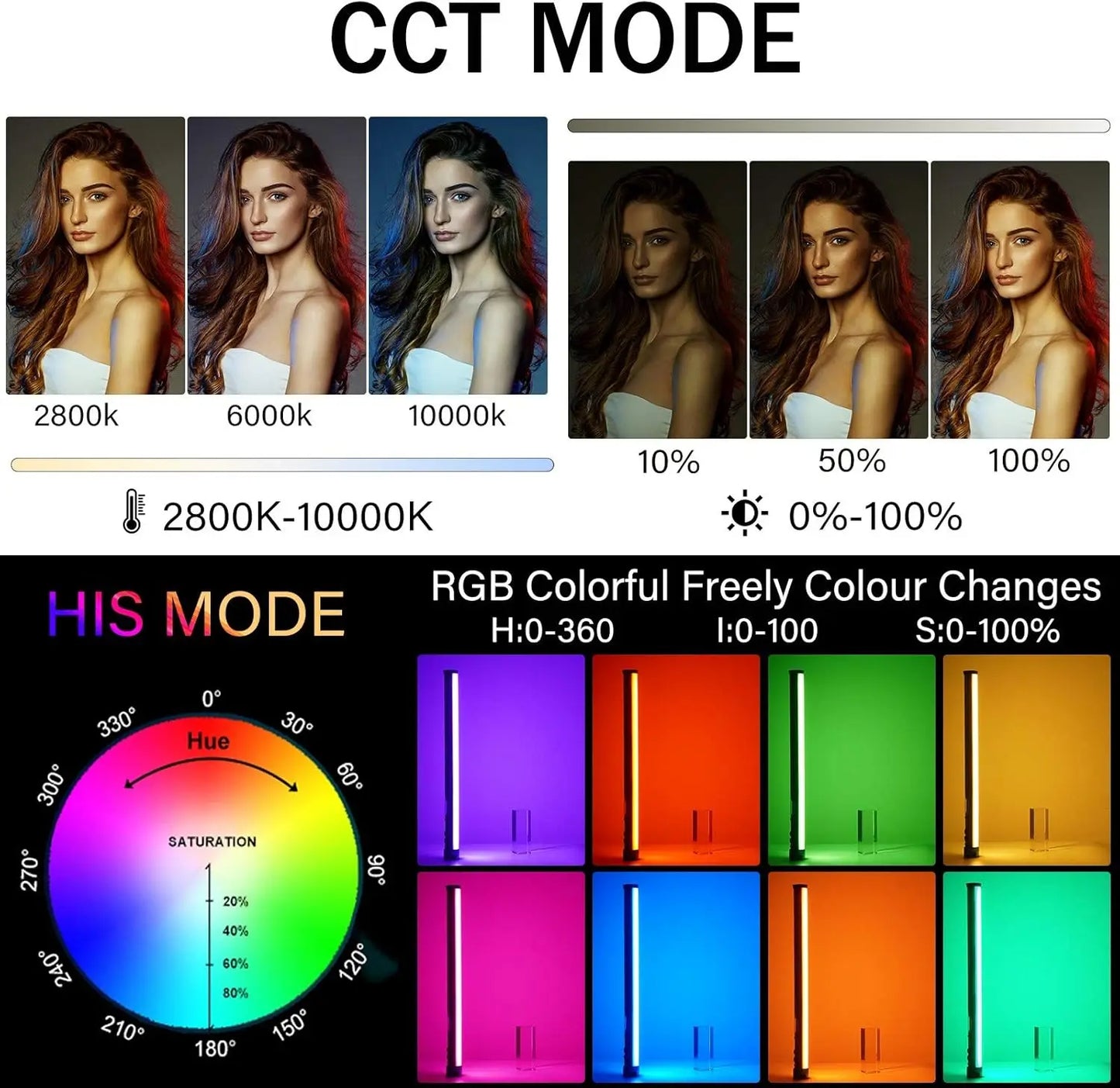 Luz portátil e versátil Sokani X15 Mini RGB Light Tube