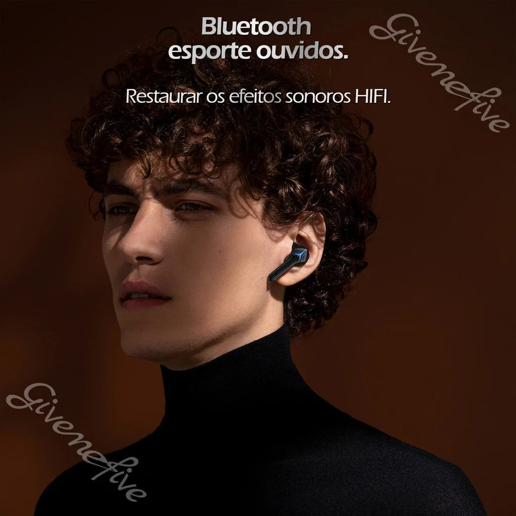 Fone Bluetooth 5.1 Fone De Ouvido Sem Fio Hi Fi À Prova D' Água, Esporte Earbud com Microfone para Telefone