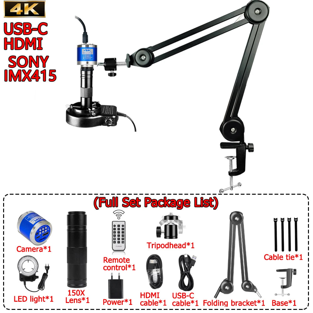 1080P 4K FULL HD Industrial Microscope C-Mount Digital Camera Via Type-C Measurement For PCB Soldering Phone Repair, Do Brasil