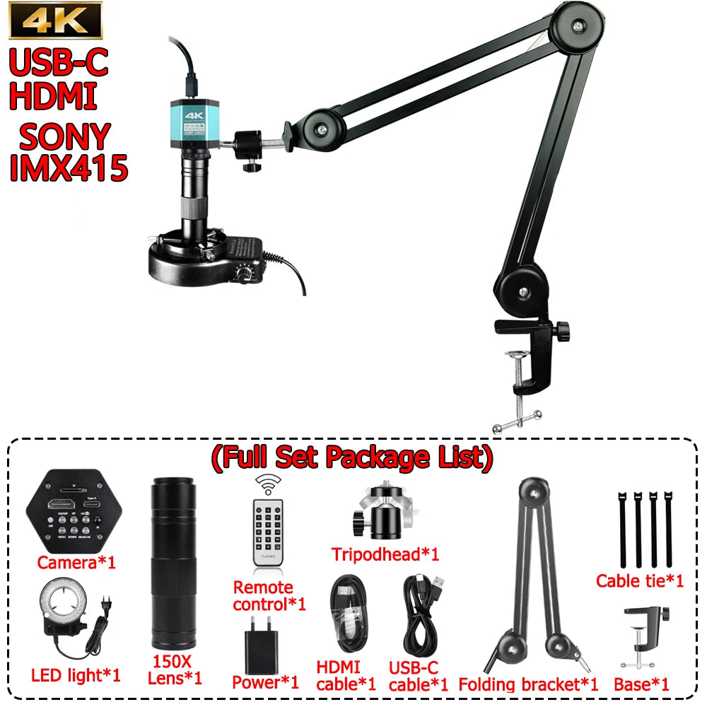 1080P 4K FULL HD Industrial Microscope C-Mount Digital Camera Via Type-C Measurement For PCB Soldering Phone Repair, Do Brasil