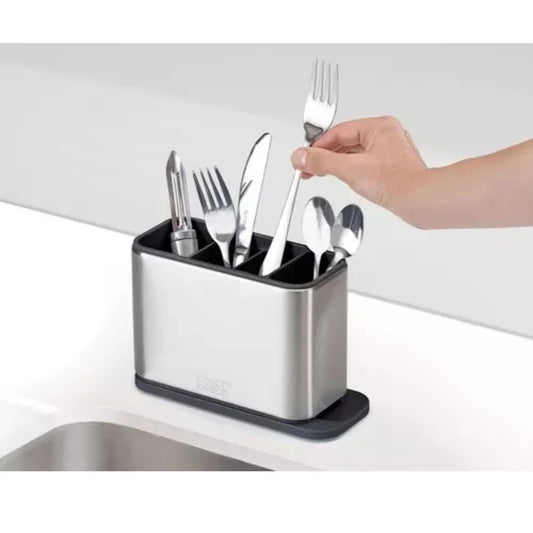 Escorredor Porta Talheres de Aço Inoxidável; Organizador de Utensílios de Cozinha