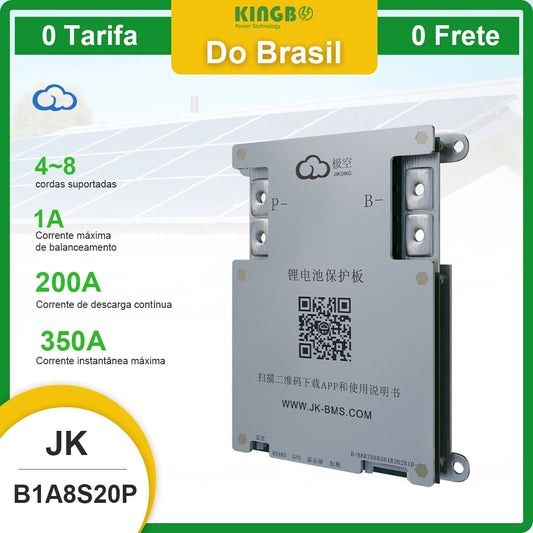 【Do Brasil】Smart BMS JK-B1A8S20P 4S~8S 12V 24V Kingbo Power Battery With 2A Active Balabce   on Sale