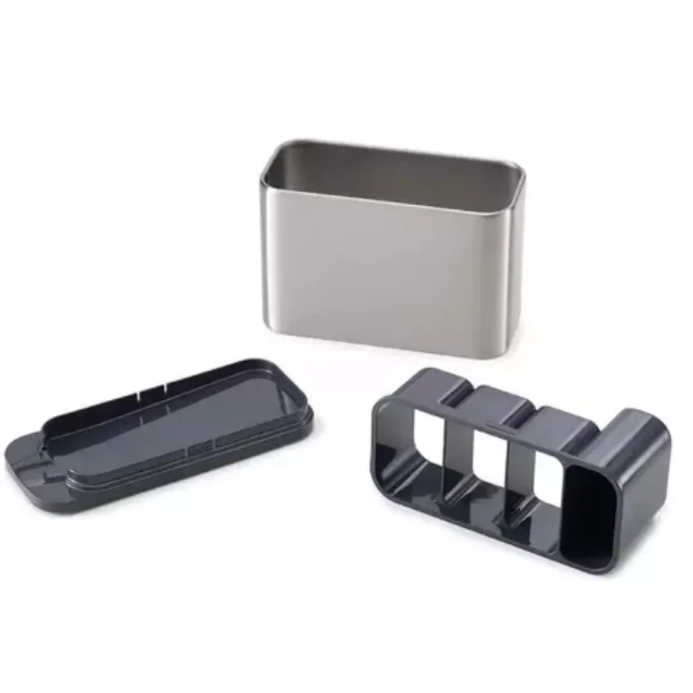 Escorredor Porta Talheres de Aço Inoxidável; Organizador de Utensílios de Cozinha