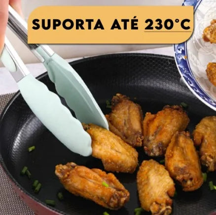 Kit de 12 Utensílios de Cozinha em Silicone com Cabo de Madeira