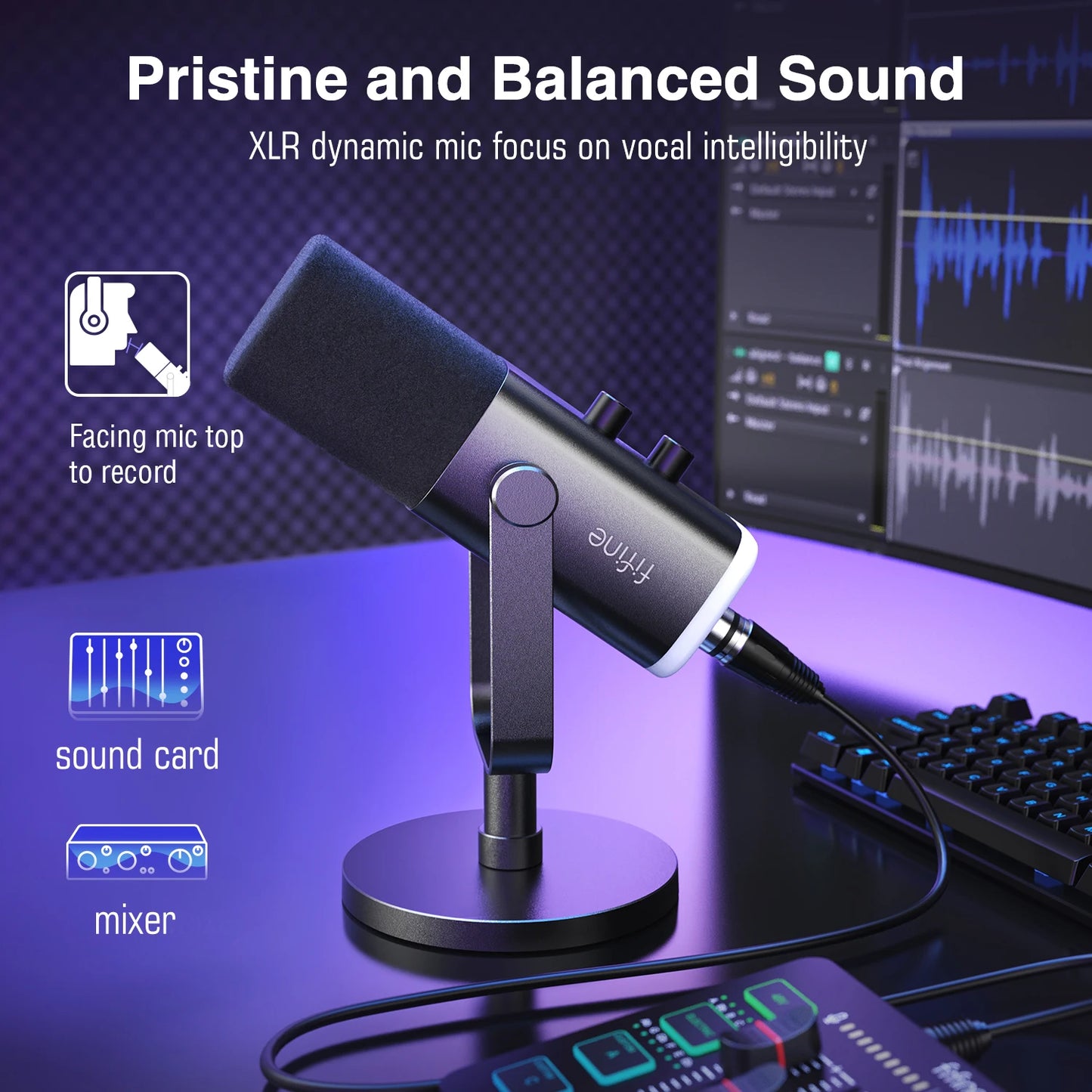 Microfone Dinâmico USB/XLR para PC