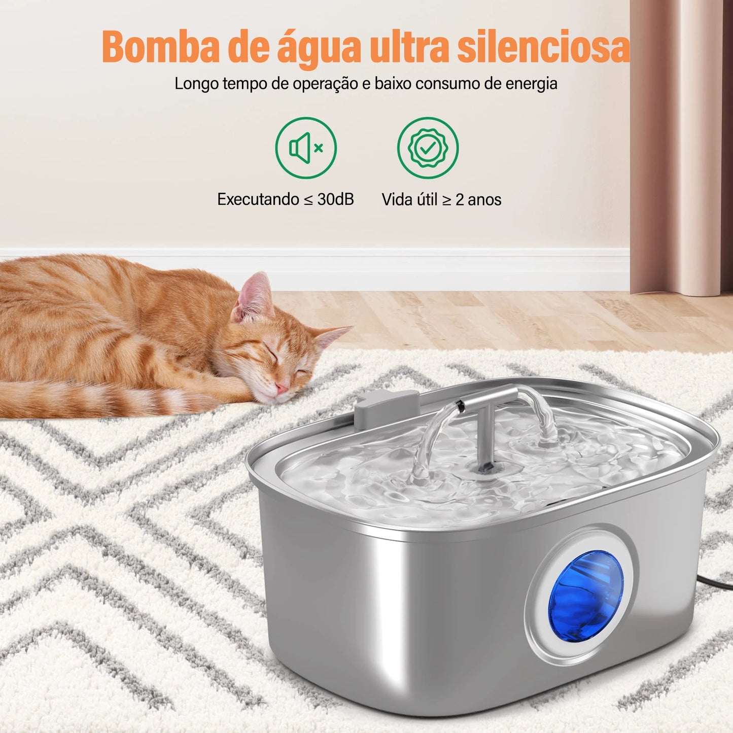 Fonte automática de água para pets