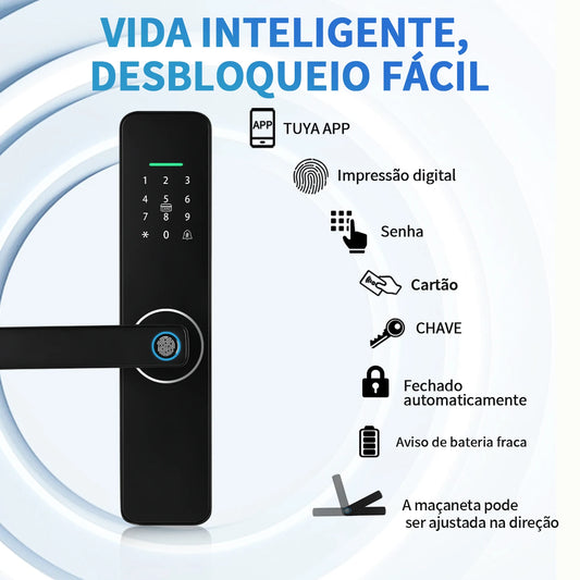 fechadura digital Tuya WiFi com desbloqueio por impressão digital