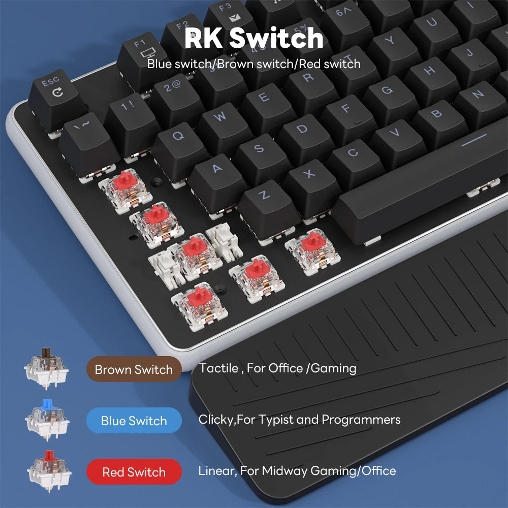 Teclado Mecânico RK ROYAL KLUDGE RK918 em Português Brasileiro | 108 Teclas com Iluminação RGB