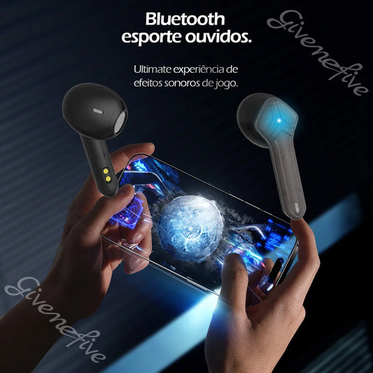Fone Bluetooth 5.1 Fone De Ouvido Sem Fio Hi Fi À Prova D' Água, Esporte Earbud com Microfone para Telefone