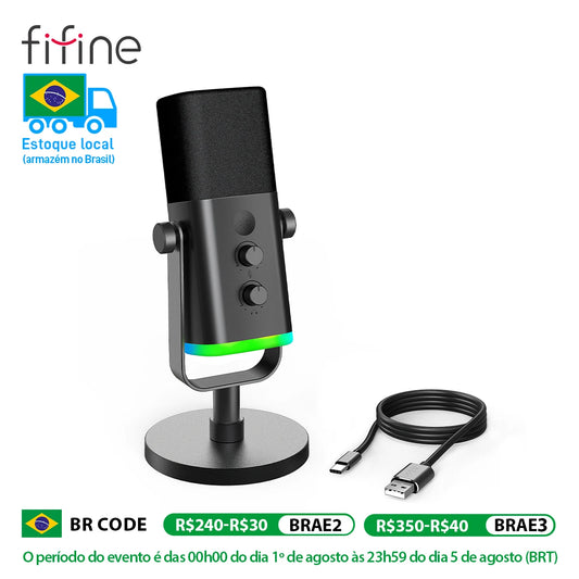 Microfone Dinâmico USB/XLR para PC