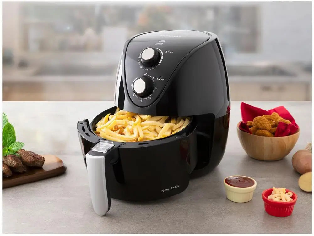 Electric Fryer No Oil/Air Fryer Mondial Pratic AF-31 Black 3.5L with Timer - 220V