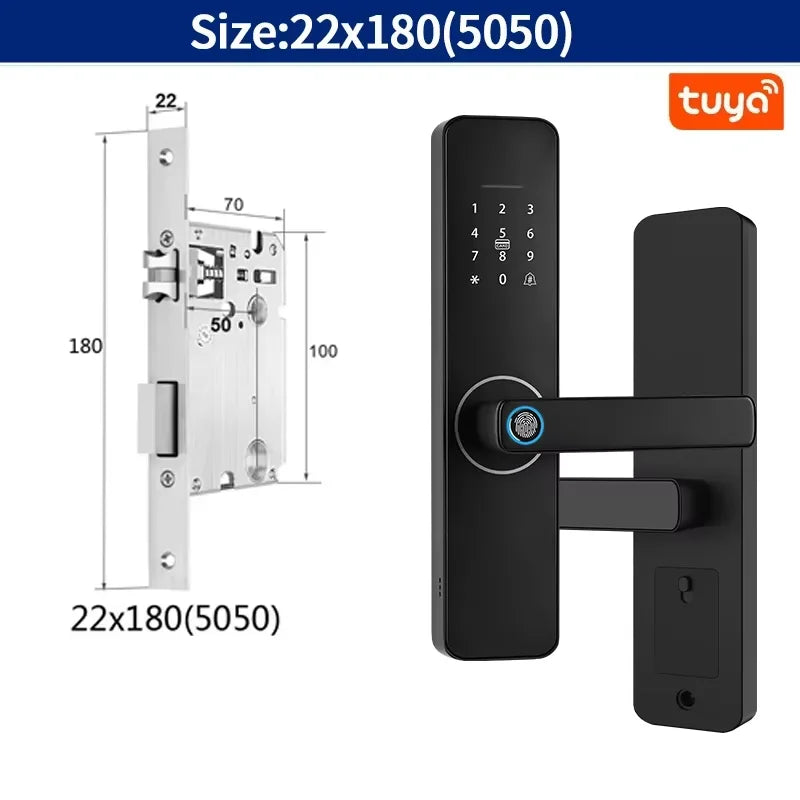fechadura digital Tuya WiFi com desbloqueio por impressão digital