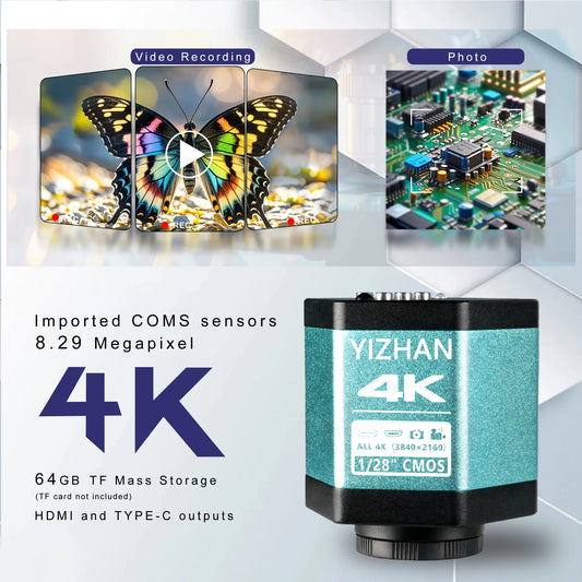 1080P 4K FULL HD Industrial Microscope C-Mount Digital Camera Via Type-C Measurement For PCB Soldering Phone Repair, Do Brasil