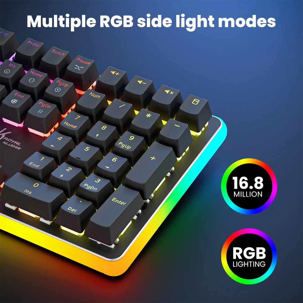 Teclado Mecânico RK ROYAL KLUDGE RK918 em Português Brasileiro | 108 Teclas com Iluminação RGB