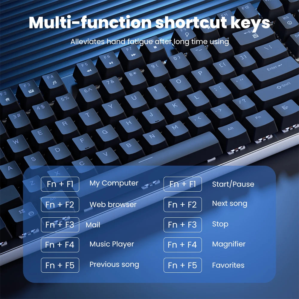 Teclado Mecânico RK ROYAL KLUDGE RK918 em Português Brasileiro | 108 Teclas com Iluminação RGB